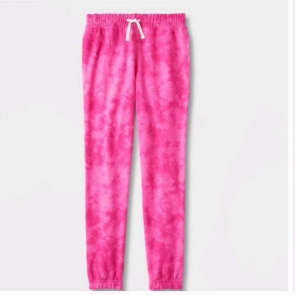 Cat & Jack - Kids' Tie-dye Jogger Pants Size L, XL Dark Pink - Picture 2 of 10